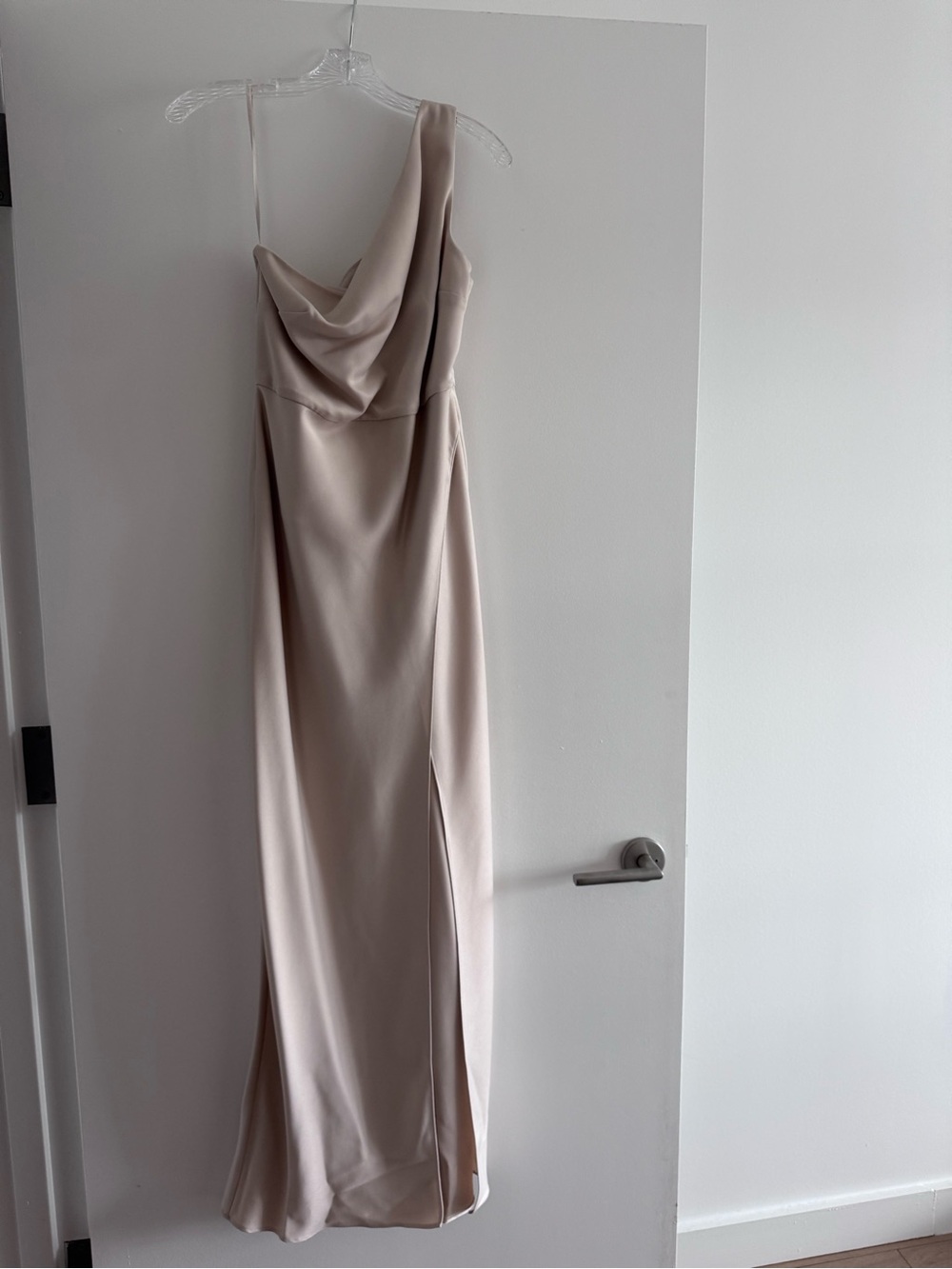 BHLDN Anthropologie One Shoulder Dylan Dress Cream